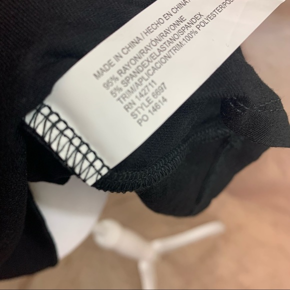 NEW Eloquii Ruffle Mesh Yoke Blouse in Black - Picture 7 of 10